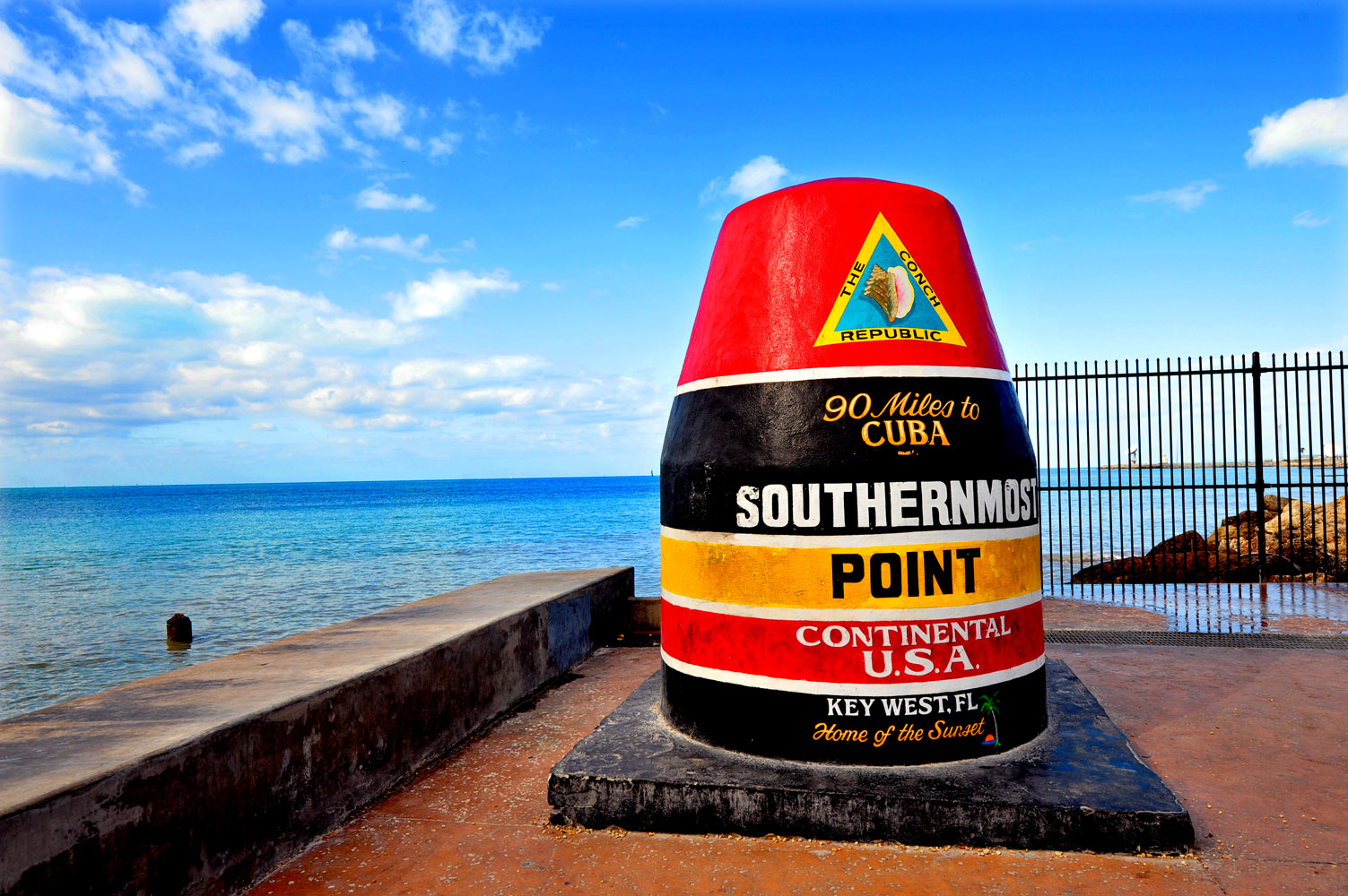 florida keys and key west southernmost point marker 90 miles to cuba